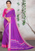 Designer Party Wear Purple Georgette Printed Saree With Zari Border And Pink Blouse Material Roopkashish 