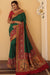 Designer Party Wear Green Color Diamond Work Patola Silk Saree With Weaving, Zari Work Border Stripe Pallu With Red Color Weaving Blouse Material Apparel & Accessories Roopkashish 