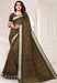 Linen Silver Zari Border Saree In Grey Colour With Digital Print And Blouse Material. Apparel & Accessories Roopkashish 