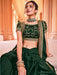 Traditional Designer Party Wear Green Satin Saree With Embroidery Border. Apparel & Accessories Roopkashish 