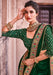 Traditional Designer Party Wear Green Satin Saree With Embroidery Border. Apparel & Accessories Roopkashish 