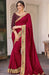 Traditional Designer Party Wear Rani Color Vichitra Silk Saree With Embroidery Border Tassal Pallu And Wine Color Embroidery Blouse Piece. Apparel & Accessories Roopkashish 