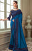 Traditional Designer Party Wear Blue Colour Georgette Saree With Sequance Work Border. Apparel & Accessories Roopkashish 