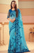 Traditional Designer Party Wear Embroidered Blue Colour Georgette Silk Saree . Apparel & Accessories Roop Kashish 