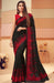 Traditional Designer Party Wear Embroidered Black Colour Georgette Silk Saree . Apparel & Accessories Roopkashish 