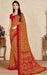 Multi Colour Georgett Saree With Red Colour Blouse Georgett Saree Roopkashish 