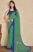 Green Colour Georgett Saree With Blue Colour Blouse Georgett Saree Roopkashish 