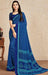 Blue Colour Georgett Saree With Blue Colour Blouse Georgett Saree Roopkashish 
