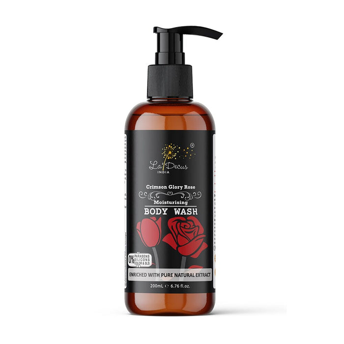 La'Decus India Moisturising Crimson Glory Rose Body Wash 200 ml Skin Care Vitalscoop technologies 