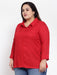 FAZZN Plus Size Rayon Red Colour Tops Dresses Fazzn 