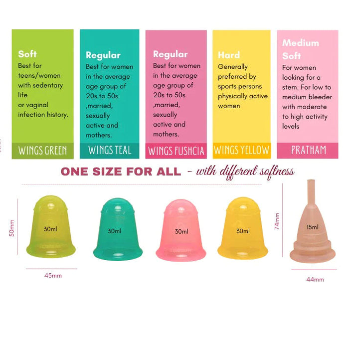 Teal/Blue Cup (Medium)-Set of 10 Menstrual Cups Stone Soup 