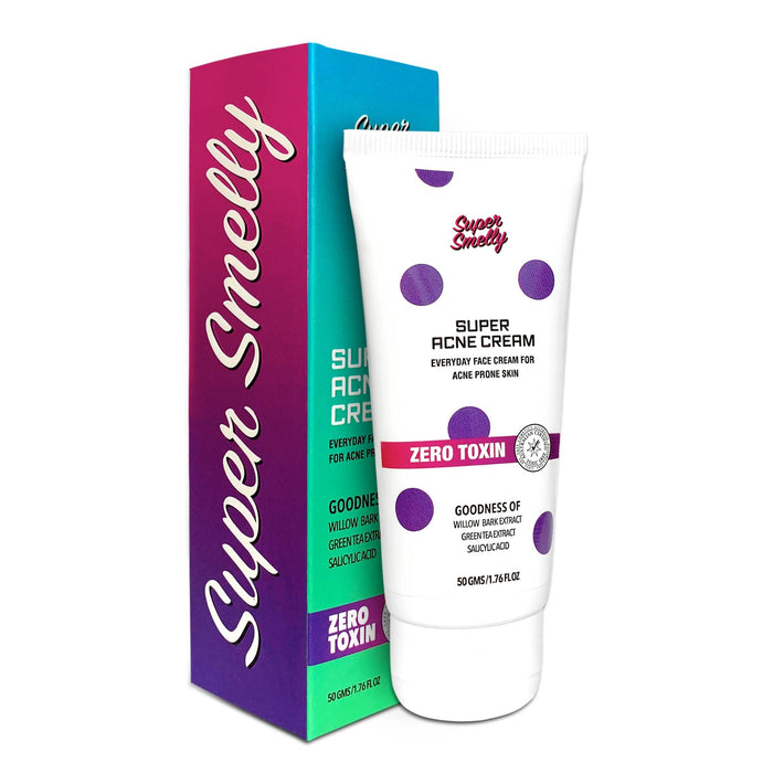 Super Smelly Super Acne Cream (50 gm) | For acne prone skin, active acne treatment face cream Super Smelly 