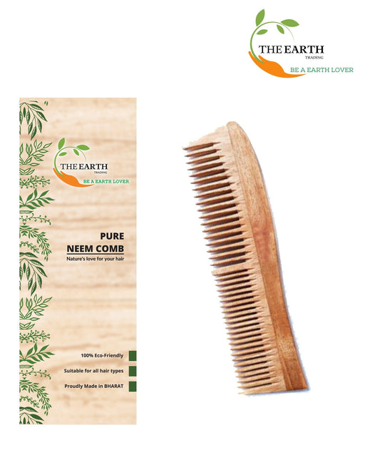 The Earth Trading Pure Kacchi Neem Wood Regular Curve Comb Comb The Earth Trading 