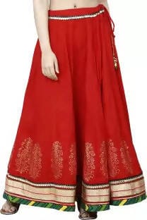 TAVAN Embroidered Women A-line Red Skirt Free Size Prijam Store 
