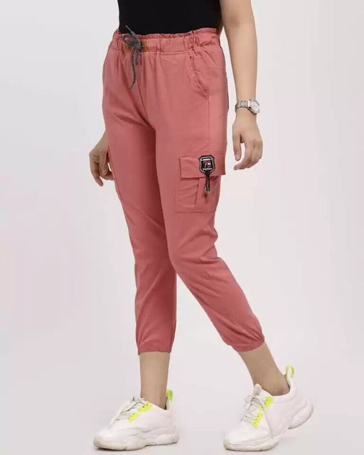 Women Stylish Cargo Pant For Women Apparel & Accessories VK Enterprises 28 Peach Cotton Lycra