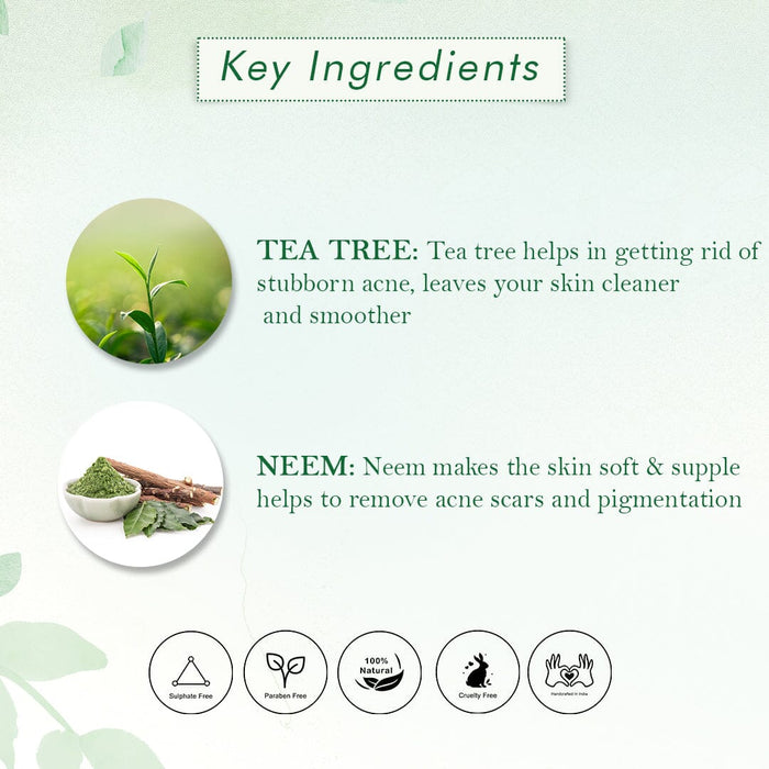 Tea Tree Neem Anti Acne Face Scrub body care FRESCIA