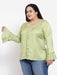 FAZZN Plus Size Rayon Green Colour Tops Dresses Fazzn 