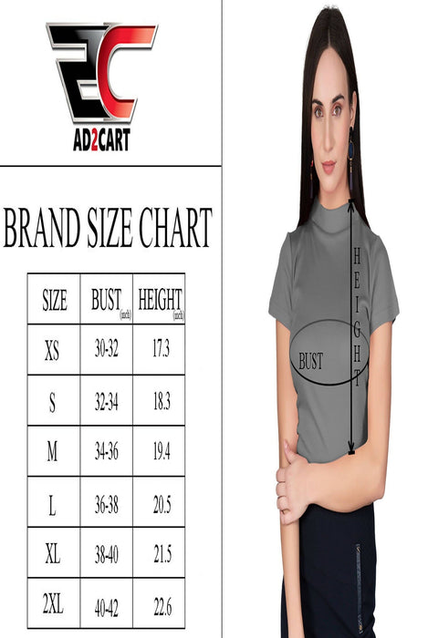 AD2CART A5050 Women's Basic Solid Turtle Neck Butterfly Sleeves Stretchable Ribbed Crop Top for Women Stylish Western crop top mohankumar1103@gmail.com 