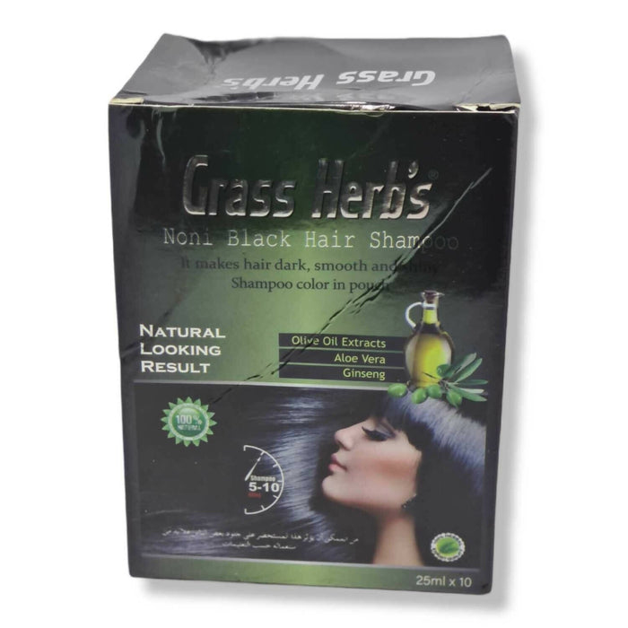 Grass Herbs Noni Black Hair Shampoo Natural Black 25mlx10 250ml Hair Care SA Deals 