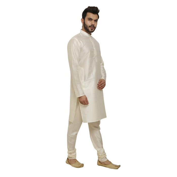 AAZ WEAR Traditional Kurta Pyjama Set for Men Ethnic Wear for Men Wedding /Pooja Occasion or Regular Use Kurta Set CREAM Color Men Indo-Western with Dhoti Pant AROSE ENTERPRISES 