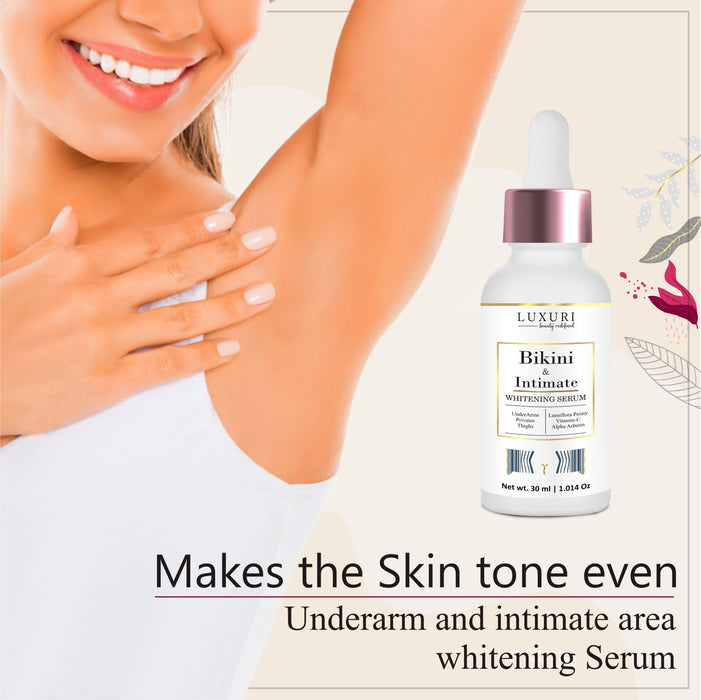 LUXURI Intimate Whitening, Brightening Serum for Sensitive Skin of Bikini, All Natural Ingredients - 30ml skin care Zenvista Meditech Pvt. Ltd. 