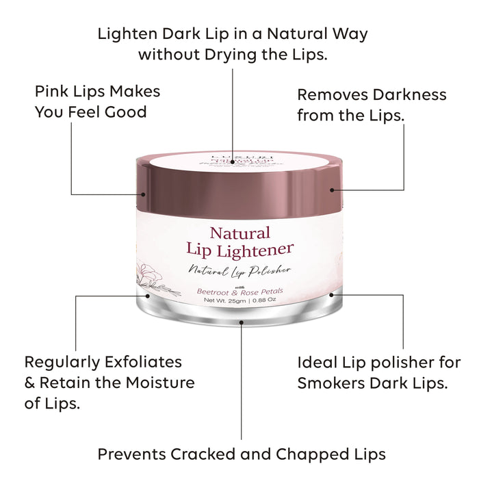 LUXURI Natural Lip Lightener With Beetroot & Rose Petals For Dark Lips, Men & Women Both:- 25gm lip care Zenvista Meditech Pvt. Ltd. 