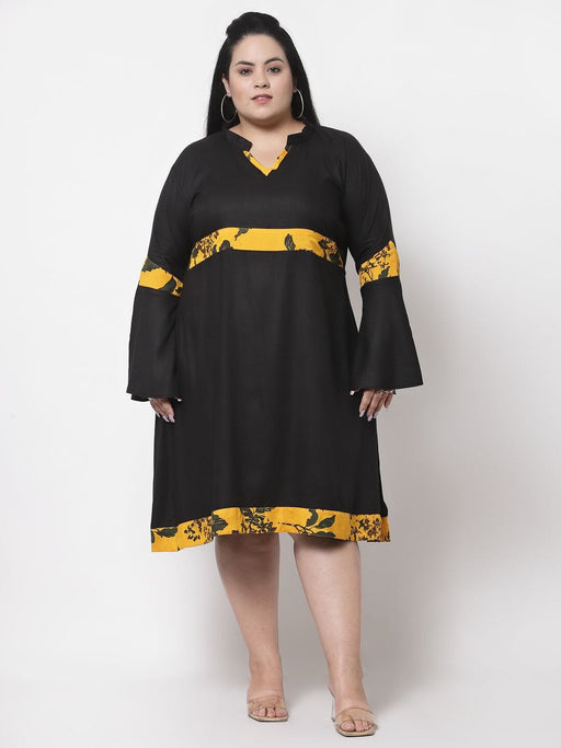 FAZZN Plus Size Black Colour Full Sleeves Dress Dresses Haul Chic 
