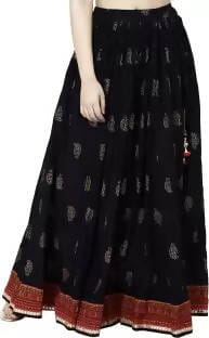TAVAN Embroidered Women Regular Black Skirt Free Size Prijam Store 