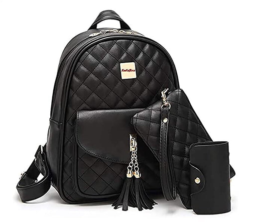 SaleBox® Fashion Girls 3-PCS Fashion Cute Stylish Leather Backpack & Sling Bag Set for Women, School & College Girls/ Leather Bagpack Set for Women(Flower) bag Salebox 