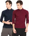 Ap'pulse Solid Men High Neck Blue, Maroon T-Shirt (Pack of 2) T-Shirt sandeep anand 