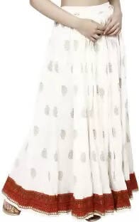 TAVAN Embroidered Women Regular White Skirt Free Size Prijam Store 
