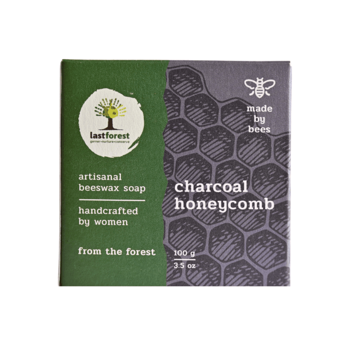 Last Forest Artisanal, Handmade Beeswax Honeycomb Soap 100gms Charcoal Skin Care Ecosattvastore 