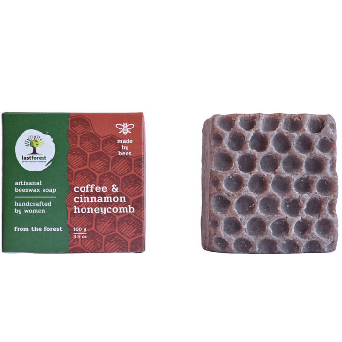 Last Forest Artisanal, Handmade Beeswax Honeycomb Soap 100gms Coffee and Cinnamon Skin Care Ecosattvastore 