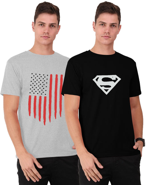 THE BLAZZE Men's Cotton Round Neck T-Shirts for Men(Combo_03 Pattern: Chest Printed Combo: Pack of 2) t-shirt JOTHI TEXTILES 