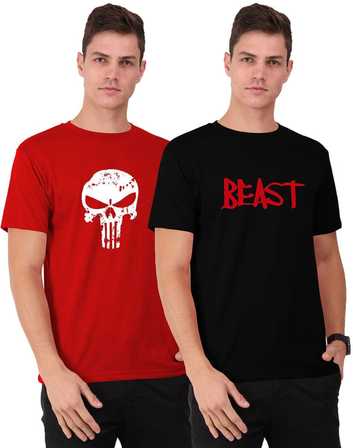 THE BLAZZE Men's Cotton Round Neck T-Shirts for Men(Combo_04 Pattern: Chest Printed Combo: Pack of 2) t-shirt JOTHI TEXTILES 