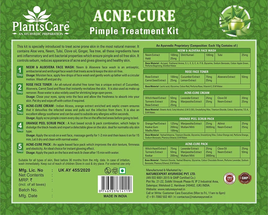 ACNE-CURE Pimple Treatment Kit Facial Kit Nature Expert Ayurvedic Pvt Ltd 