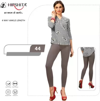 HIRSHITA Churidar Ethnic Wear Legging (Grey, Solid) Apparel & Accessories Bhagia Textile 