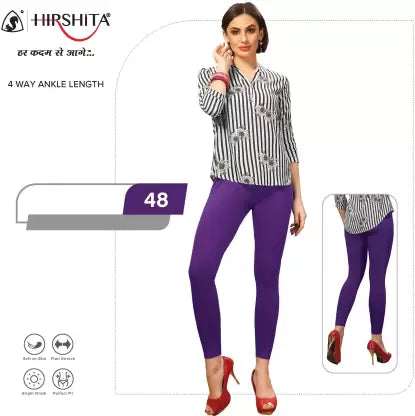 HIRSHITA Churidar Ethnic Wear Legging (Purple, Solid) Apparel & Accessories Bhagia Textile 