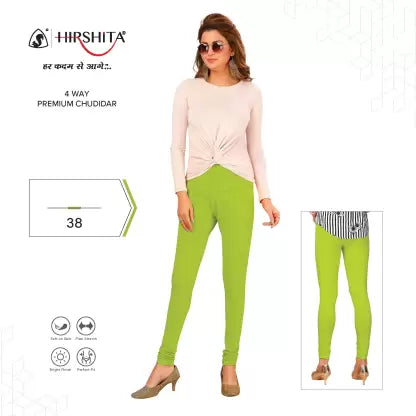 HIRSHITA Churidar Ethnic Wear Legging (Green, Solid) Apparel & Accessories Bhagia Textile 