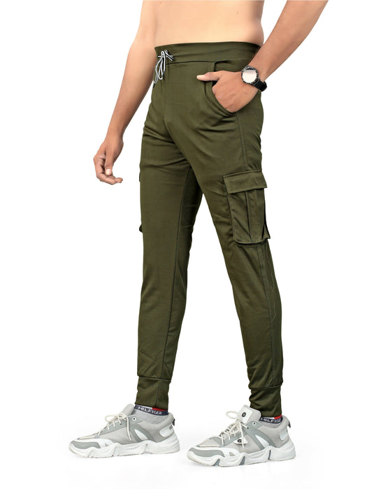 Pack of 2 Men Solid, Pocket Army Green ,Army Green Track Pants Track Pant Star Enterprise 