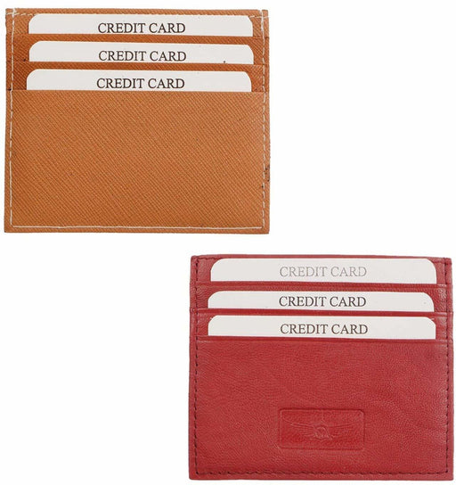 Red and Orange Geniune Leather Card Holder MASKINO ENTERPRISES 