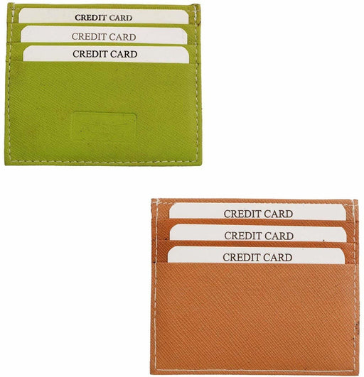 Green and Orange Geniune Leather Card Holder MASKINO ENTERPRISES 