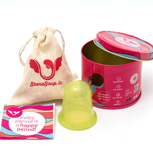 Cup and Pad Combo: Soft Menstrual Cup with 2 Cloth Panty Liners Menstrual Cups Stone Soup 