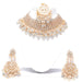 Grey colour choker pearls kundan necklace set for women Swarajshop 