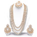 Grey colour long kundan necklace jewellery set for women Swarajshop 