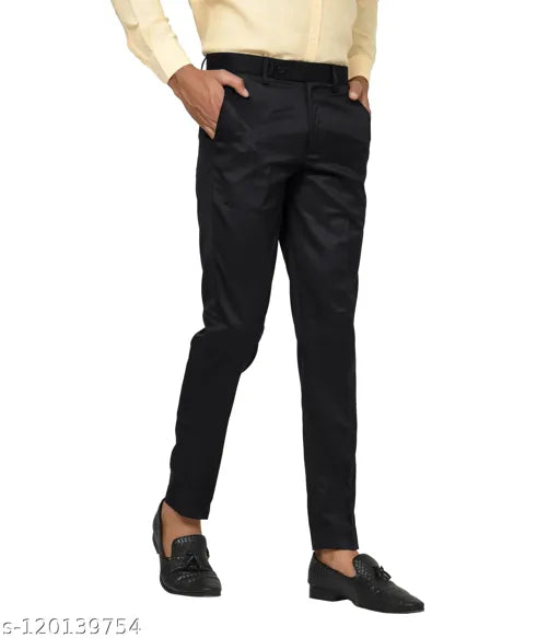Haul Chic Black Slim Fit Formal Trouser Pant For Men Apparel & Accessories Haul Chic 