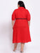 FAZZN Plus Size Red Colour Half Sleeves Dress Dresses Haul Chic 