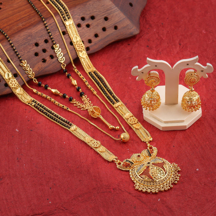 DESIGNER MANGALSUTRA SET FOR WOMEN MATERIAL: SOLID MOTI AND MAZZAK WITH EARING SET MANGALSUTRA HANSNI FASHION 