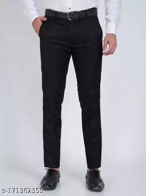 Men's Formal Trouser Pants PACK OF 3- BLACK, NAVYBLUE, BROWN Apparel & Accessories Haul Chic 