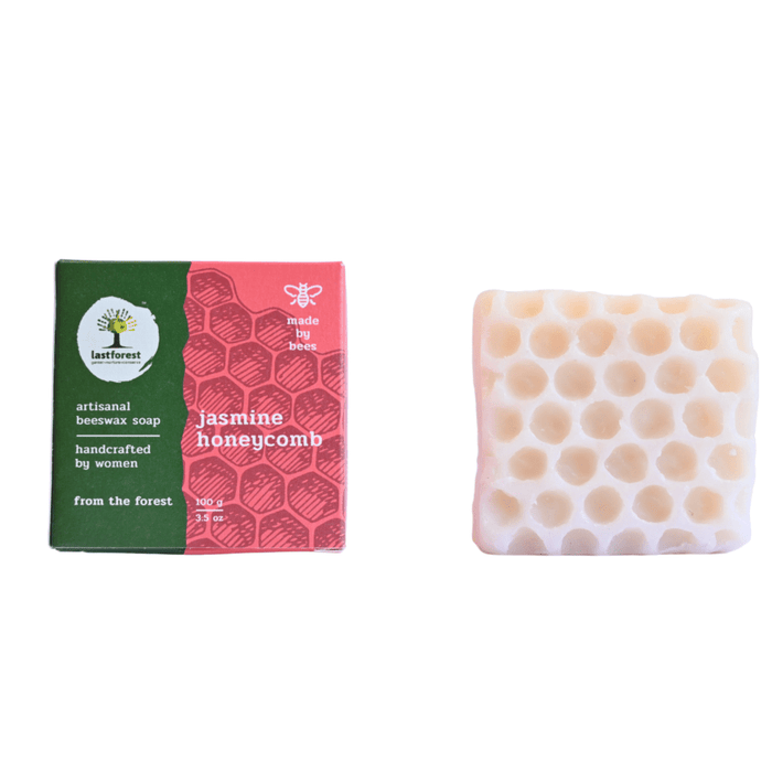 Last Forest Artisanal, Handmade Beeswax Honeycomb Soap 100gms Jasmine Skin Care Ecosattvastore 